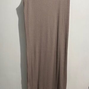 H&M Tan Ribbed Maxi Pencil Skirt Casual